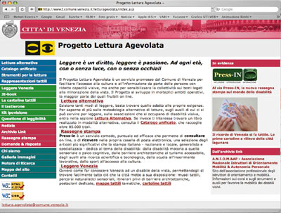 Progetto Lettura Agevolata homepage
