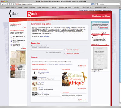 Gallica homepage