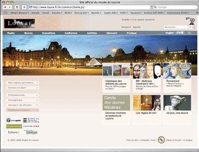 Louvre homepage