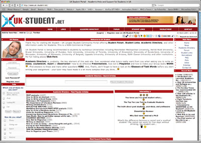 UK-student.net homepage
